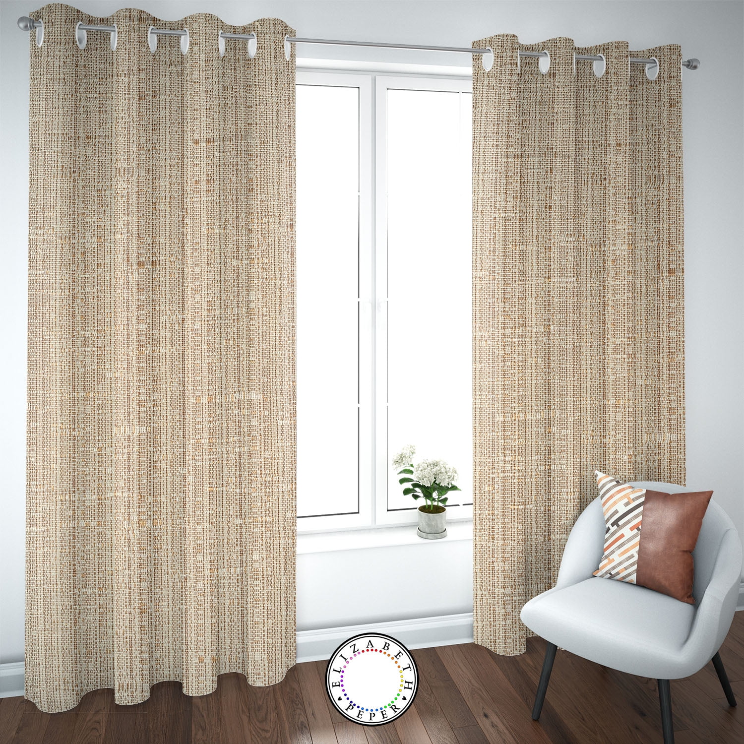 Elizabeth Peper - Set De Cortinas Hogar 2 Paños De 140 X 220 Cm Beige