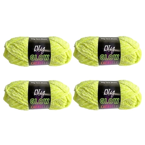 Bothyi - 4 Hilos Que Brillan En La Oscuridad, 4 Mm, Hilos Luminosos Para Tejer A Mano, Suéteres, Bufandas, Verde Fluorescente