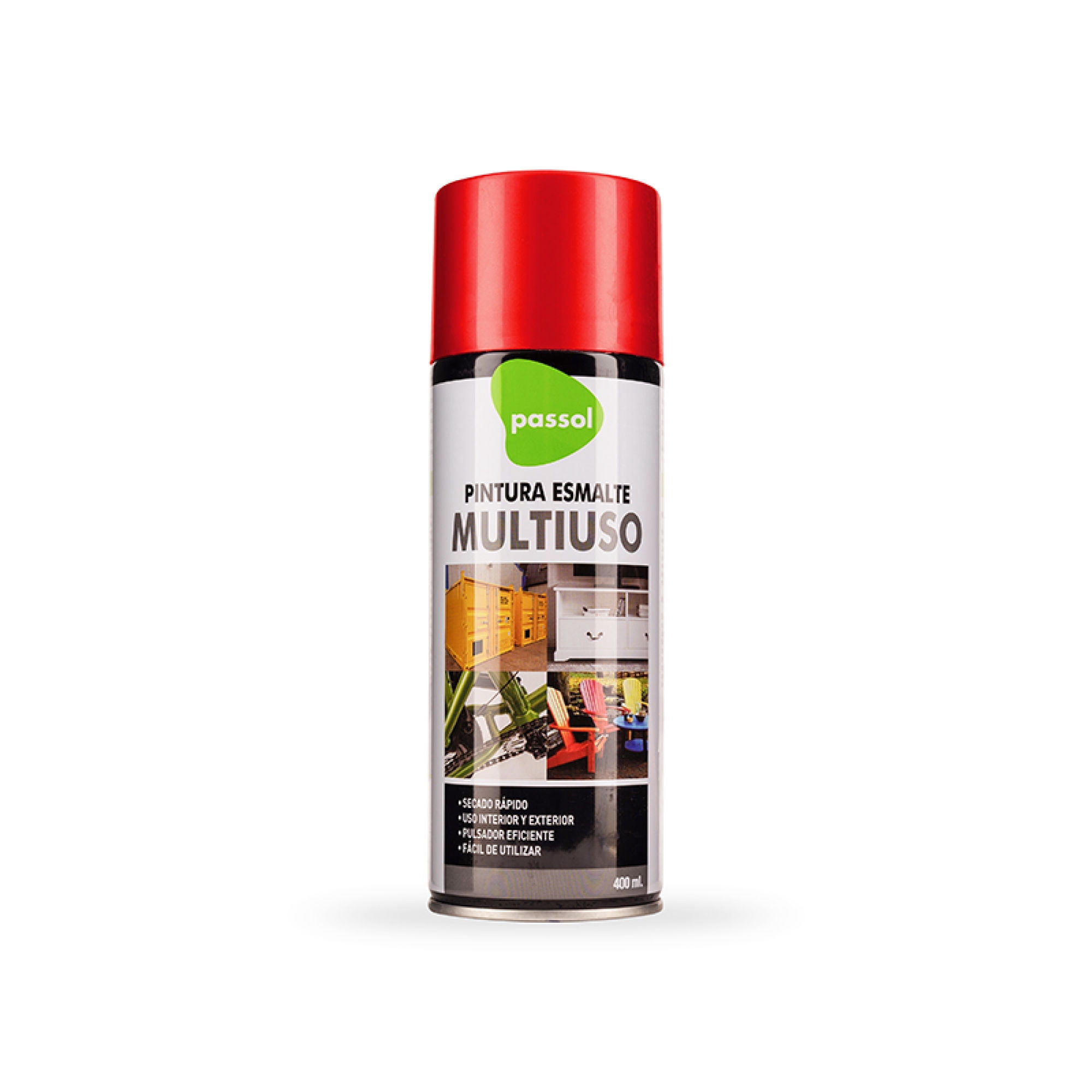 Pintura Spray Esmalte Acrílico Rojo 400 Ml Passol