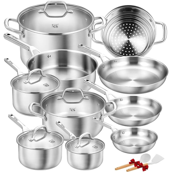 Juego de utensilios de cocina KOCH SYSTEME CS de acero inoxidable, 17 piezas