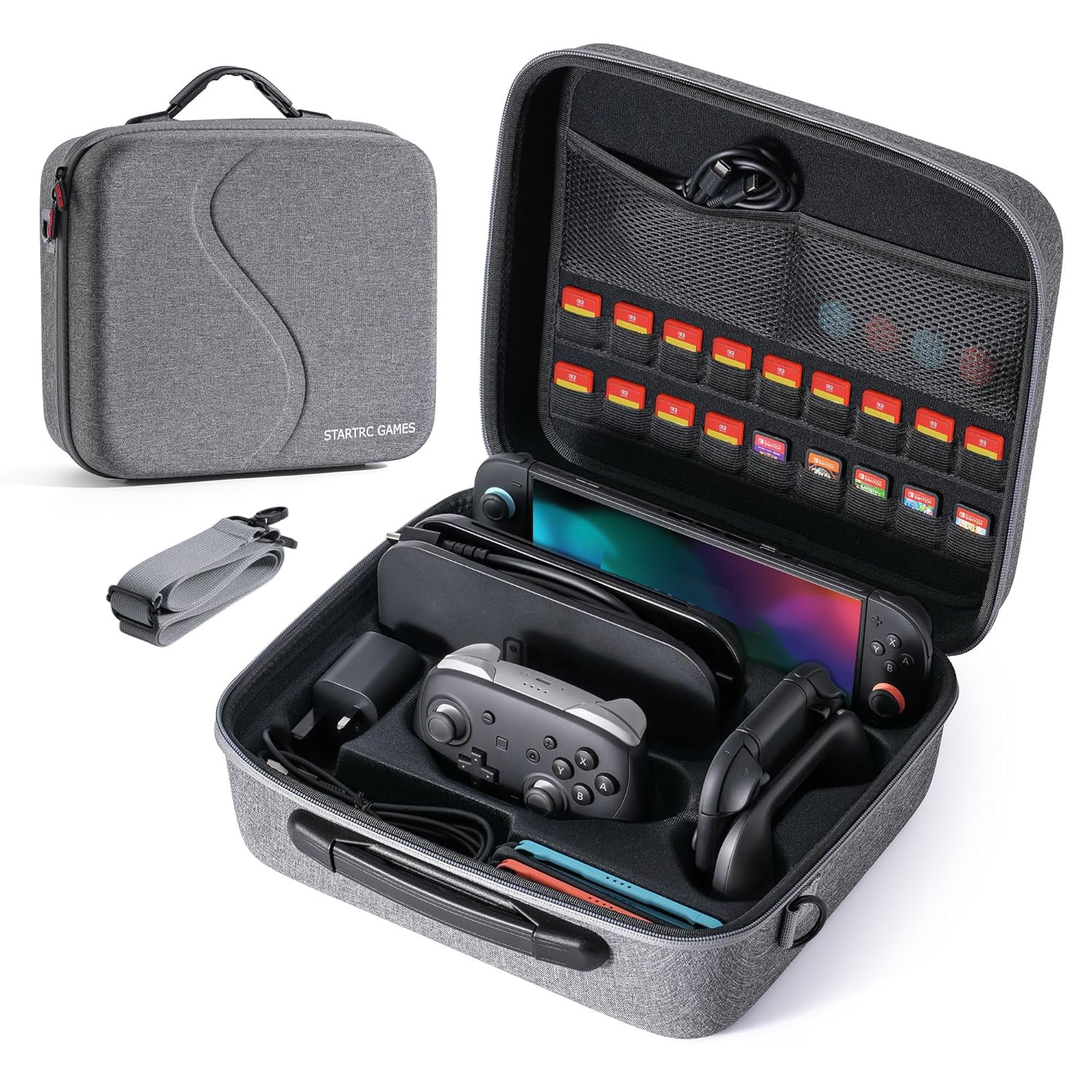 Genérico - Funda Compatible Con Nintendo Switch 2 Con Ranuras Para Tarjetas De Juego, Bolso De Almacenamiento Portátil Y Duro Para Consola, Controladores Pro Y Accesorios