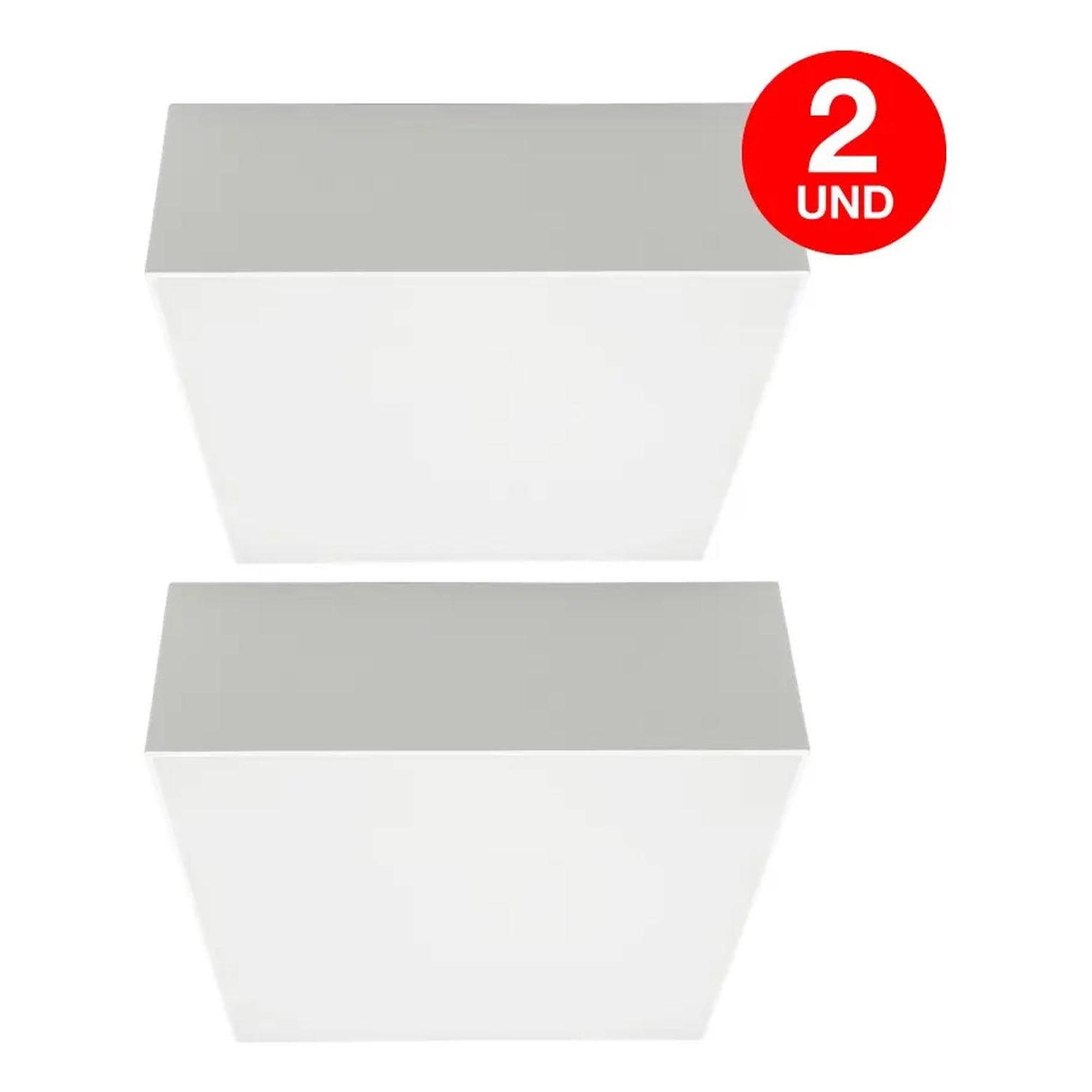 Drl - Pack 2 Plafon Panel Led Cuad Sob Itd Decorativo 12w 6000k Blanco
