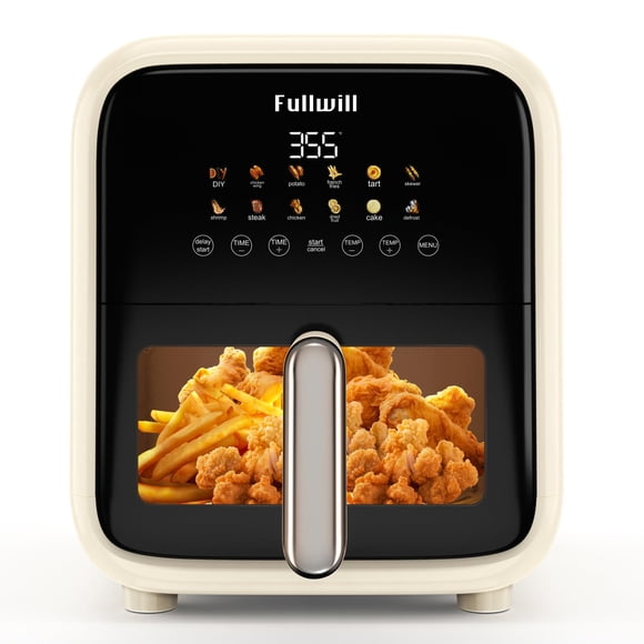 Freidora de aire Fullwill 7.5QT 12 en 1 1700W blanco crema