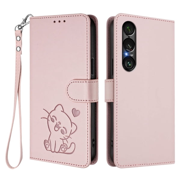 Funda Billetera con Espacio para Fotos para Sony Xperia 1 VII, Rosa