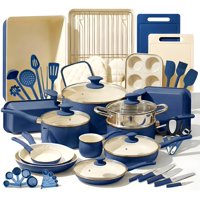 Juego De Utensilios De Cocina Nutrichef, 54 Piezas, Cerámica, Antiadherentes