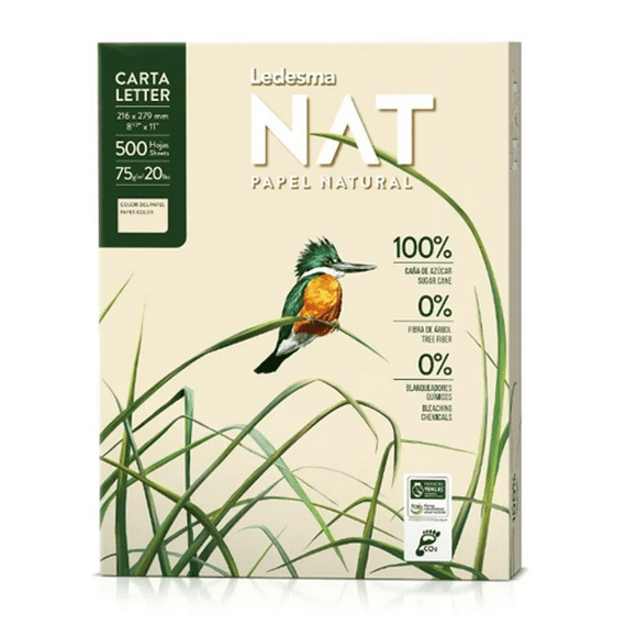 Resma de Papel Carta Ecológico 500 Hojas Multifunción - Caña de Azúcar