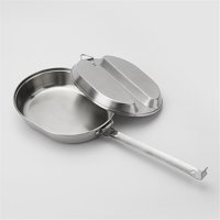 Xusx111 - 304 Acero Inoxidable Mess Kit Plato Conjunto Tipo Al Aire Libre Camping Senderismo Picnic Barbacoa Playa,Acero Inoxidable Camping Almuerzo Caja Con Manija,