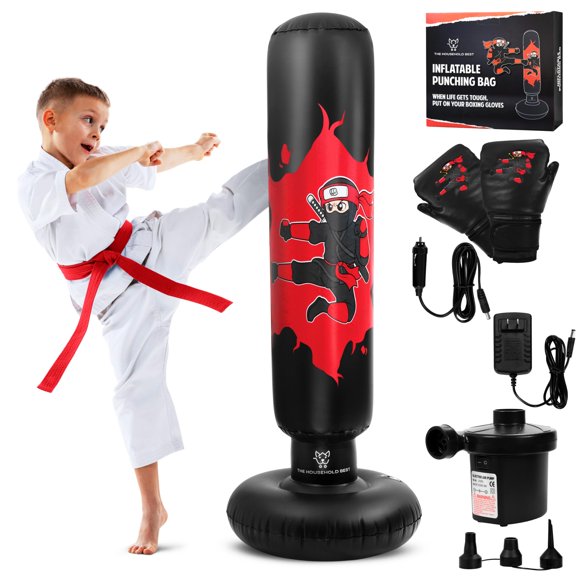 Saco de Boxeo Inflable The Household Best 160 cm con Bomba y Guantes
