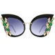 thumbnail image 1 of Gafas de sol Slocyclub UV400 con estampado de mariposas y diamantes de imitación, 1 of 8