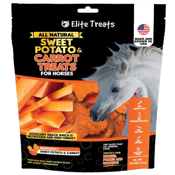 Premios para caballo Elite Treats de camote y zanahoria 473 ml - 16 oz