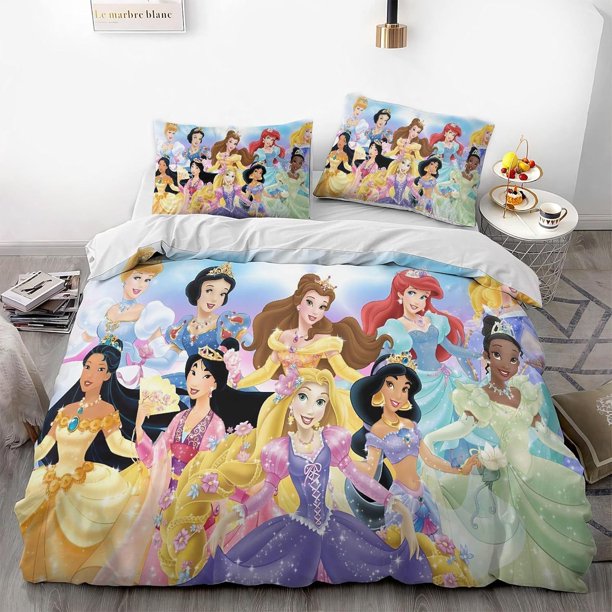 Fairy Tale Dream Princess Duvet Cover Set 3-Piece Bedding Set - includes 1 Duvet Cover and 2 Pillowcases No Filling Suitable for Year-Round Use