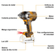 thumbnail image 4 of Llave Pistola Impacto Ingco Bl 1/2 20v 850nm 2bat Ciwli2085, 4 of 11