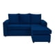 thumbnail image 2 of Living Bi-L Sofa 3 Cuerpos En L + 2 Poufs Felpa Azul Marino, 2 of 6