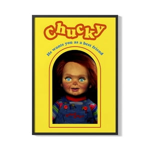 Creango - Cuadro Poster Enmarcado Chucky Decorativo