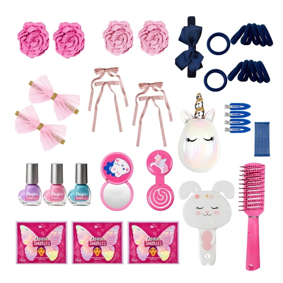 KIT DE ACCESORIOS DE CABELLO PARA NIÑA - ROSA CLARO - 20 PIEZAS
