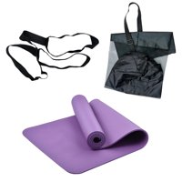 Ioensy - Esterilla De Yoga Con Bolsa De Almacenamiento Deportes Fitness Pad Para Entrenamiento Gimnasia Gimnasio En Casa Grueso 1 Cm Púrpura