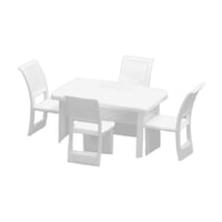 Magideal - Juego De Muebles 1/50, Silla De Comedor, Mesa, Muebles De Casa En Miniatura, Escena, Diseño De Escena Simulada, Accesorio De Diorama Para Decoración Cuadrado