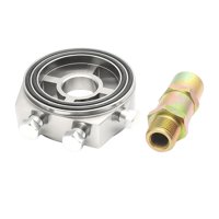 Magideal - Reemplazo Universal Del Adaptador De La Placa Sándwich Del Filtro De Aceite Del Vehículo, Mejora El Efecto De Enfriamiento Y Mejora El Rendimiento De Plata