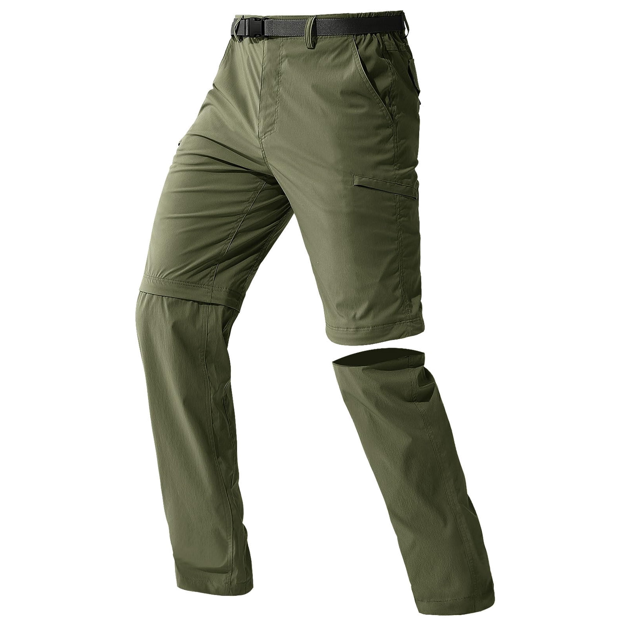 Freesoldier - Pantalones Free Soldier Convertibles Para Senderismo, Color Verde Militar, 34 Cm De Ancho X 81 Cm