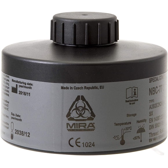 Filtro de máscara antigás MIRA SAFETY M CBRN, 40 mm, OTAN, 20 años de vida útil