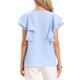 thumbnail image 3 of INSPIRE CHIC Blusa con Volantes para Mujer de Manga Corta con Cuello en V y Botones Casual Talla L Azul Claro, 3 of 6