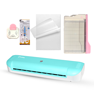 Hobypress - Kit Full Plastificadora Laminadora Turquesa Hoby Premium A4