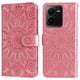 thumbnail image 3 of Funda tipo cartera FOXDOCK para Vivo V25E 4G , diseño girasol en relieve, cuero PU, cierre magnético, soporte y tarjetero, 3 of 5