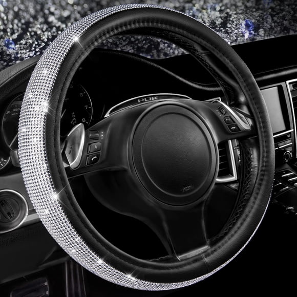 Funda de volante CAR PASS Bling Diamond Leather Silver