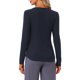 thumbnail image 3 of INSPIRE CHIC Camiseta de Pijama de Manga Larga para Mujer Henley, Camiseta de Descanso de Tela Suave y Elástica con Tapeta de Botones a Presión y Cuello Redondo, L Azul, 3 of 6
