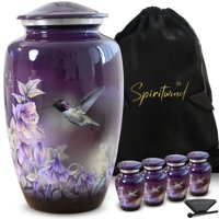 Set De 5 Urnas Spiritwind Con Forma De Colibrí Morado Para Cenizas Humanas
