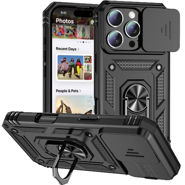 Estuche GANGXUN para iPhone 16 Pro, soporte giratorio 360°, estilo mecánico y magnético