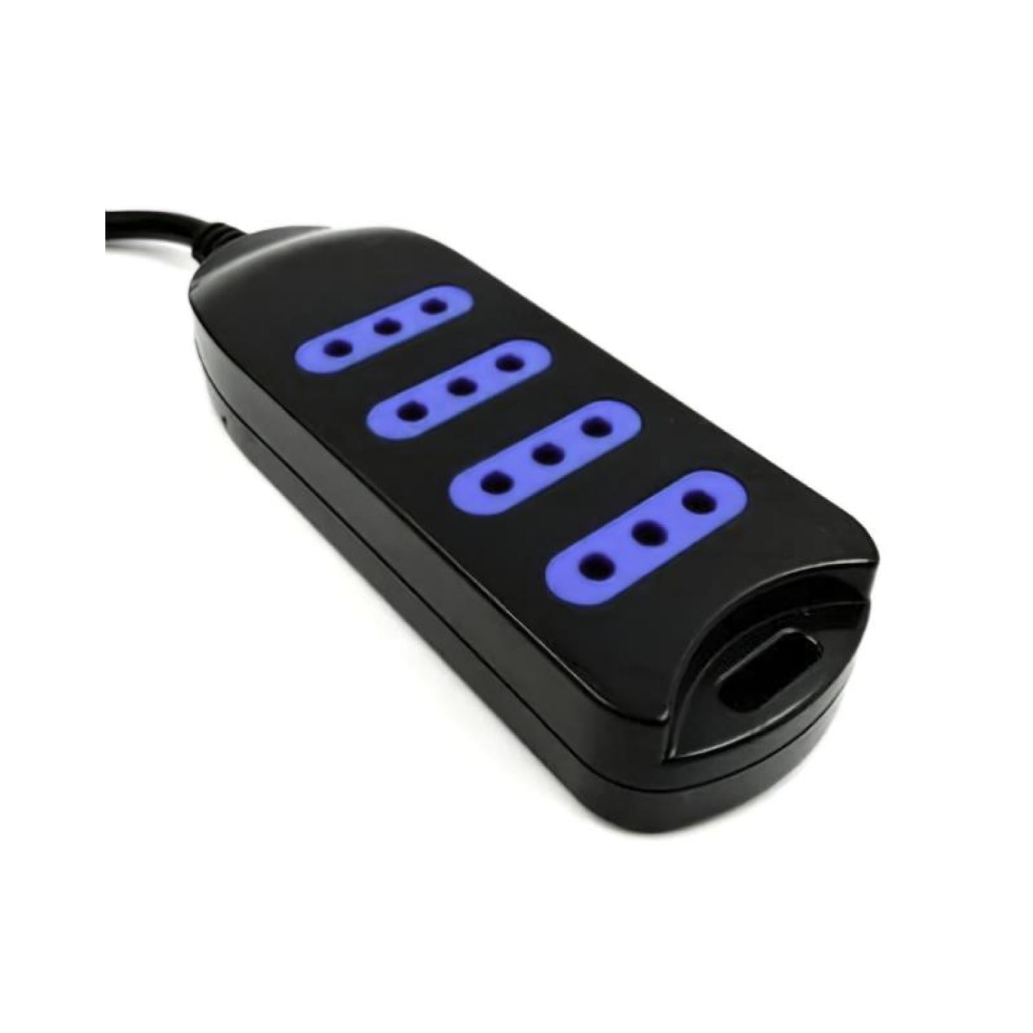 Alargador Extension 3mts 4 Entradas Negro Philco