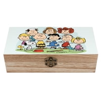 Desmarcar - Peanuts Caja Organizadora De Madera Rústica - Caja Decorativa Multifuncional Para Escritorio, Hogar, Oficina, Joyas Y Manualidades