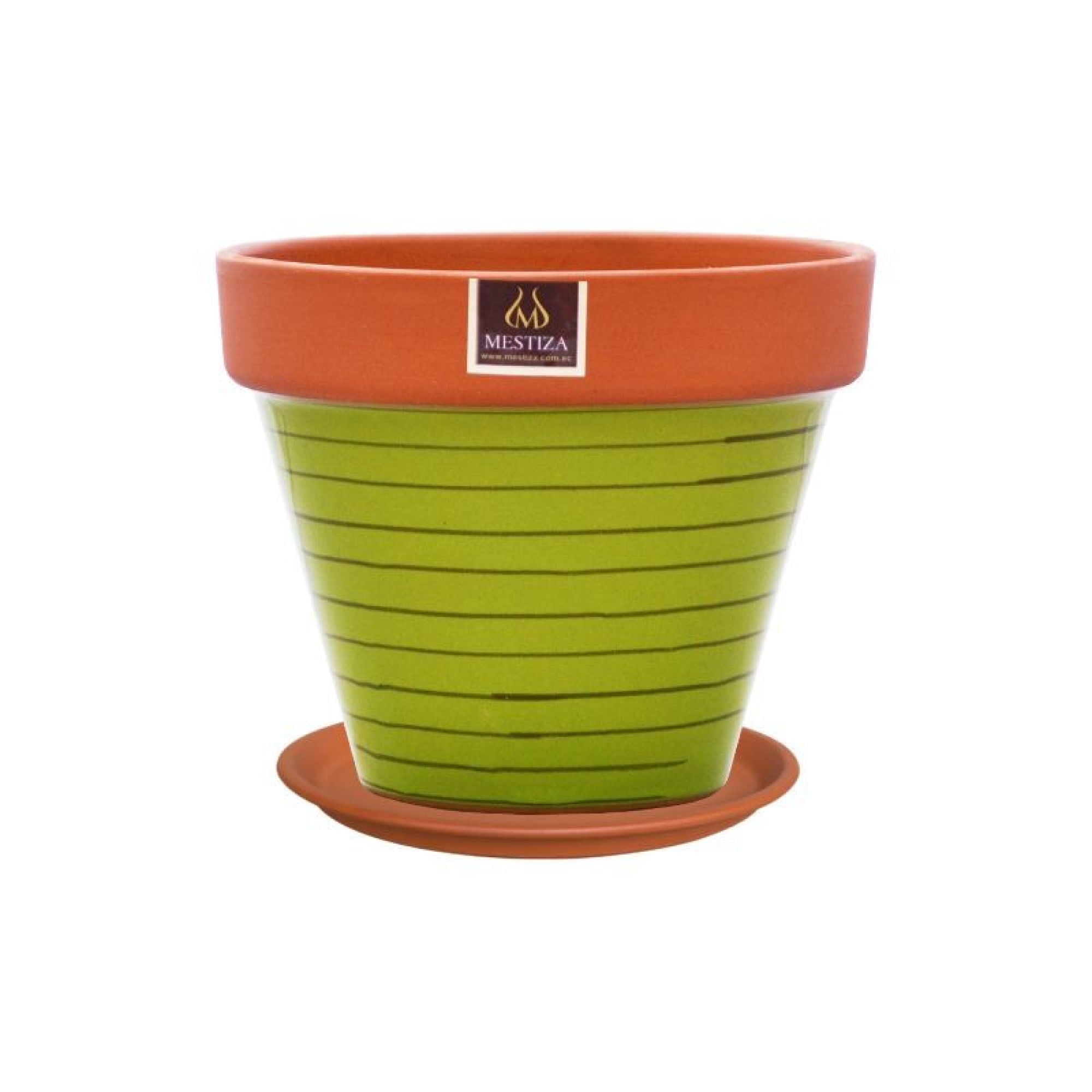 Macetero Cónico 15 cm TerraVerde + Plato