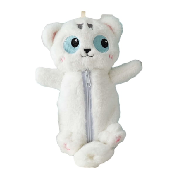 Estuche De Peluche Con Forma De Animal, Para Lápices, Bolígrafos Y Rotuladores, Con Cierre De Cremallera, Para Niños Y Adolescentes, Con Diseño De Gato.
