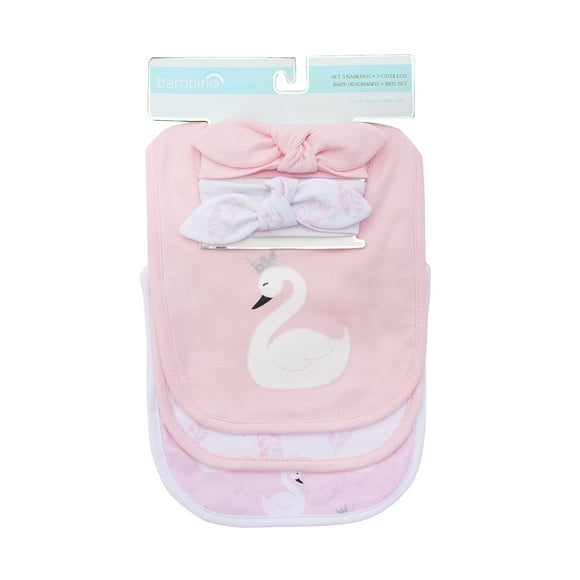 Set Baberos + Cintillos Niña Cisne Bambino