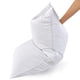 thumbnail image 1 of Paquete de 2 almohadas de cama con plumas de ganso blancas de tres gansos, tamaño king, suaves, de 600 hilos, 100% algodón, de firmeza media, con relleno envolvente de soporte suave, blanco liso, 1 of 6