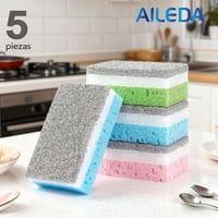 Aileda Esponja / Estropajo Abrasivo Multiusos Doble Cara Kit De 5 Piezas