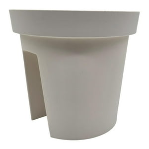 Fliperex - Macetero Colgante Para Balcon Terraza Plastico Maceta Jardin Blanco