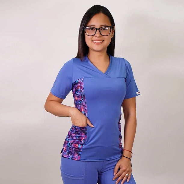 Delantal Mujer 2491 tela elasticada C/Apl. estampada