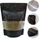 thumbnail image 4 of Paquete de 50 bolsas de Mylar con olor a olor, 5 x 7 pulgadas, resellables, para almacenar alimentos, con ventana transparente, bolsas de aluminio con base para dulces y refrigerios (hoja negra), 4 of 6