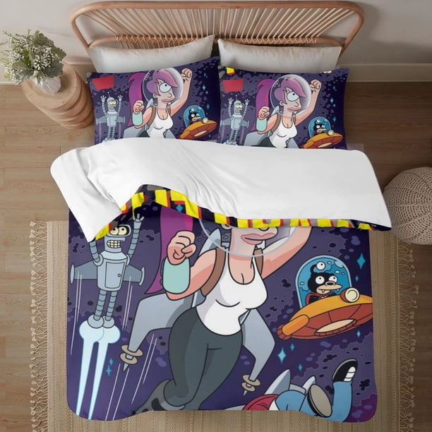Futurama 3-Piece Bedding Set For Kids Boys Girls Adult Cartoon Warm Cute Fashion Holiday Present Gift Bed Sheets