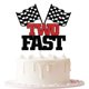 thumbnail image 1 of Adorno para tarta Keoysek coche de carreras 2.º cumpleaños con purpurina, 1 of 7
