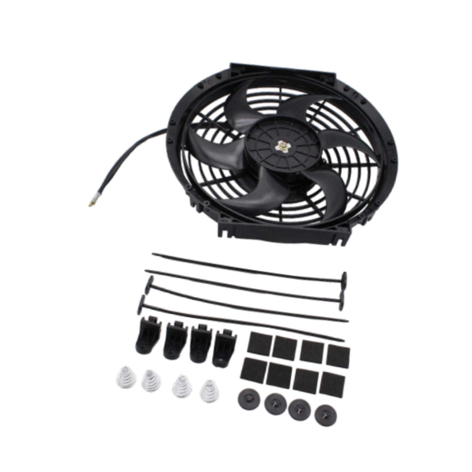 Magideal - Ventilador De Radiador Ventilador De Radiador Eléctrico Con Kit De Montaje 800 Cfm Piezas De Repuesto De Reparación 12 V 80 W De Alto Rendimiento Push