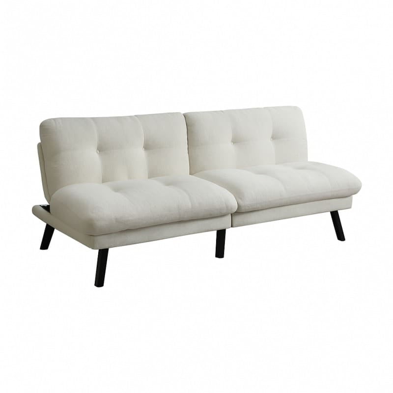 Space Home - Sofa Cama Estructura De Madera Espuma De Alta Densidad Liso Crema