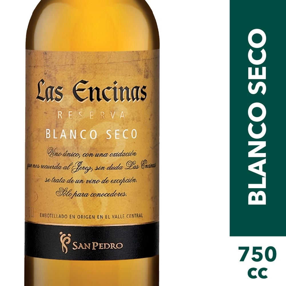 Vino Blanco Seco Reserva 14° Botella 750 cc Las Encinas