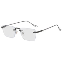 Magideal - Gafas De Ojos Con Bloqueo De Luz Azul, Gafas Sin Montura Para Pantallas, Compras, Hombres Marco Gris Oscuro