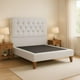thumbnail image 2 of Cama 1 Plaza  Modelo Capitoné  Gris Claro Perla Respaldo + Base, 2 of 3