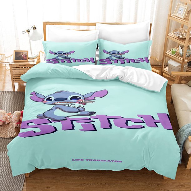 Stitch Bedroom Comfortable Bedding Set Angel LiloChildren's Pillow Cover Duvet Cover Decoration Bed Sheets