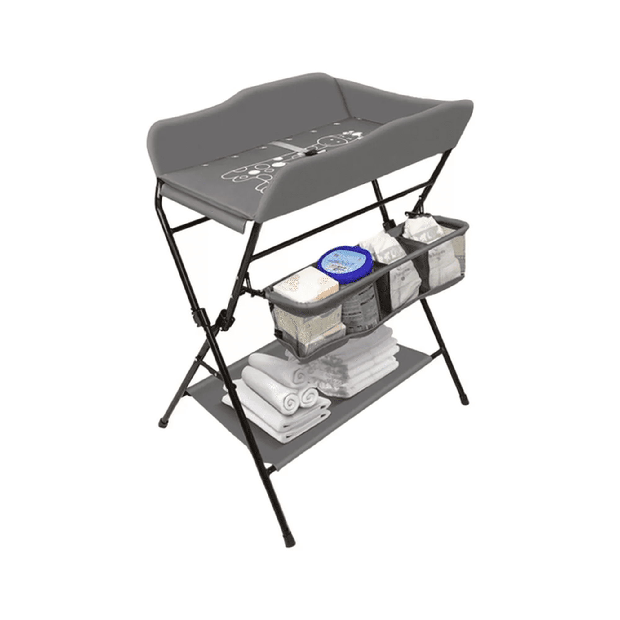 Genérico - Cambiador Mudador De Pañales Para Bebé Horizontal Baño Público, Gris